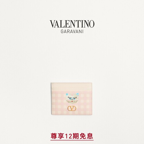 [线上限定]华伦天奴VALENTINO女士 VLOGO SIGNATURE 牛皮革卡夹