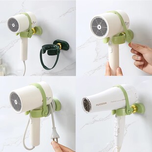 吹风机置物架免打孔多功能卫生间高级感胶粘固定旋转可调节壁挂式
