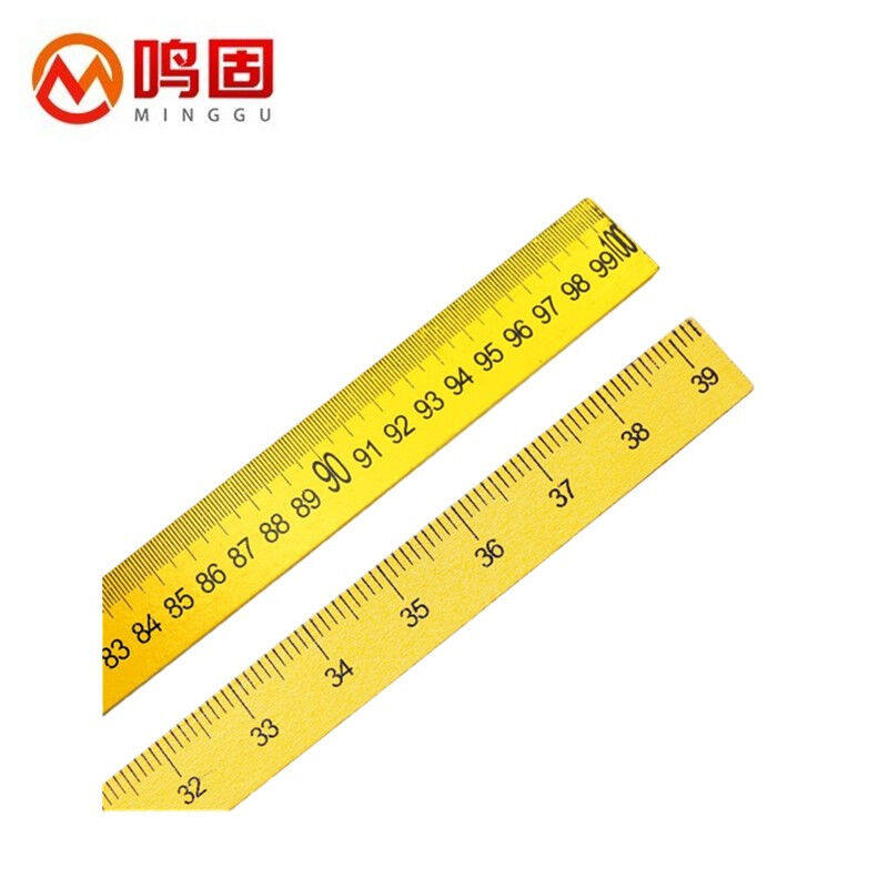 鸣固实验室直尺测量尺教具实木尺教学尺竹尺双面普通100cm(5个装
