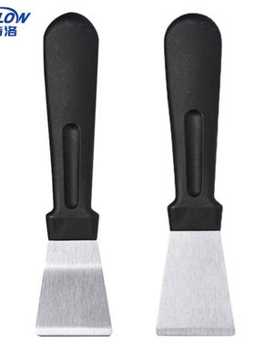 金诗洛K5102不锈钢油烟铲双面去污清洁铲清洁工具除霜铲黑色弯铲+