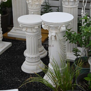 热销欧式 仿石膏 复古罗马柱花盆摆件底座花架雕塑仿古户外柱子法式