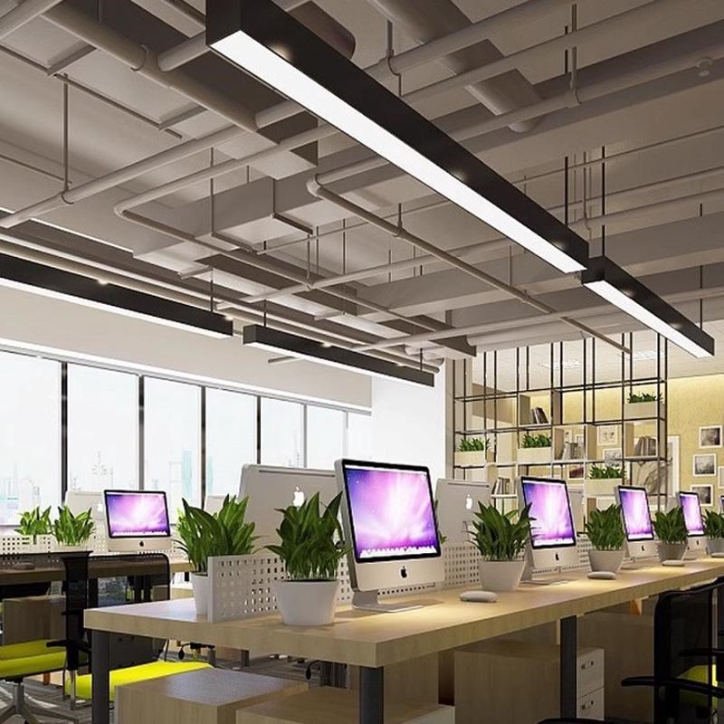 热销led办公灯方通超市店铺造型灯条形健身房台球氛围商用吊线灯