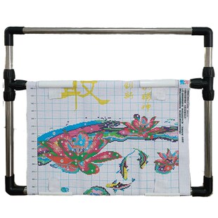 辅助刺 热销不锈钢绣架可调节十字绣工具绣绷大号方形绣框手持夹式