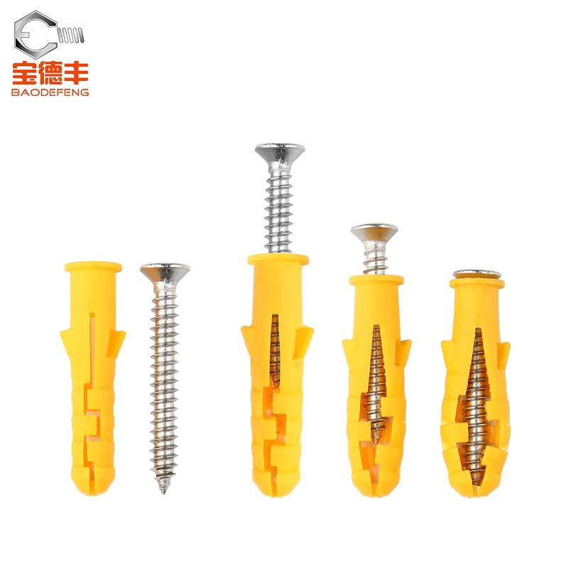 热销国标小黄鱼膨胀螺丝内爆自攻丝胶塞涨栓加长塑料螺钉螺栓M6M8