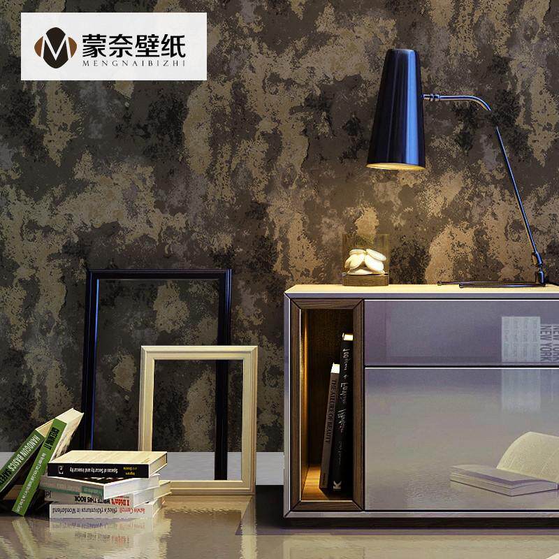 热销复古工业风美式水泥灰色斑驳纯色素色墙纸客厅背景壁纸做旧侘