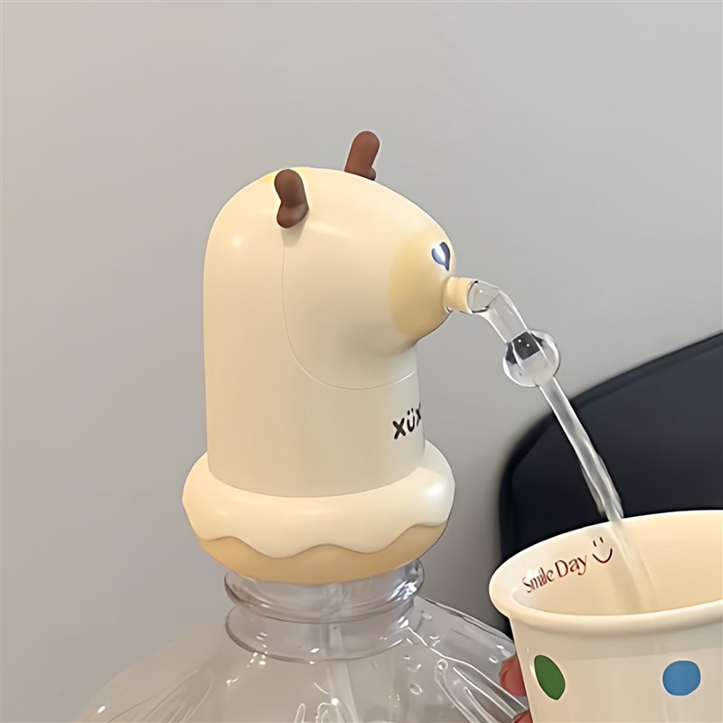 热销卡通小鹿抽水器夏季便携式桶装水自动压水器宿舍迷你纯净水取