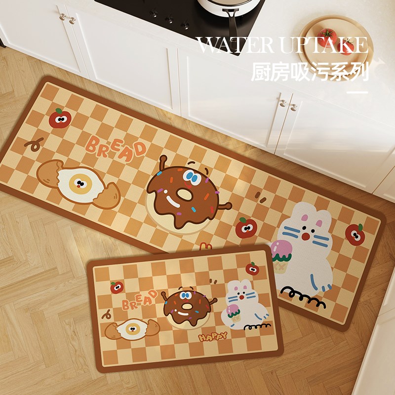 热销厨房长地垫防滑防油可擦免洗硅藻泥吸水垫门口耐脏脚垫子家用