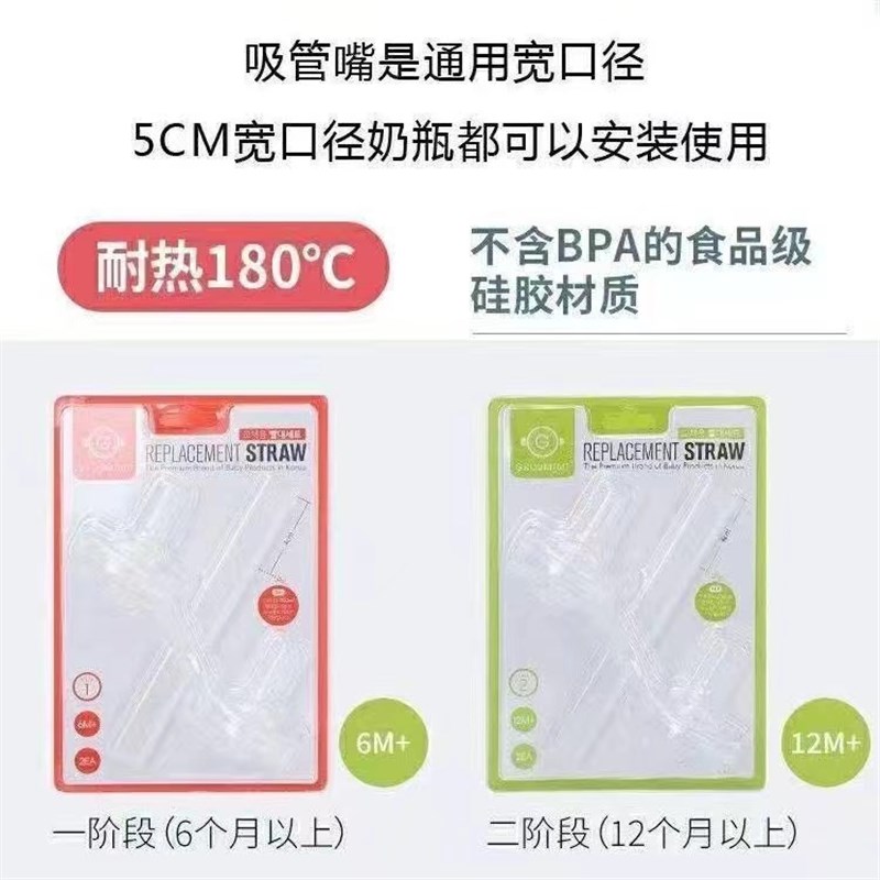 热销原装格罗吸管杯配件奶瓶吸管嘴硅胶吸水杯奶嘴罗格咪咪通用