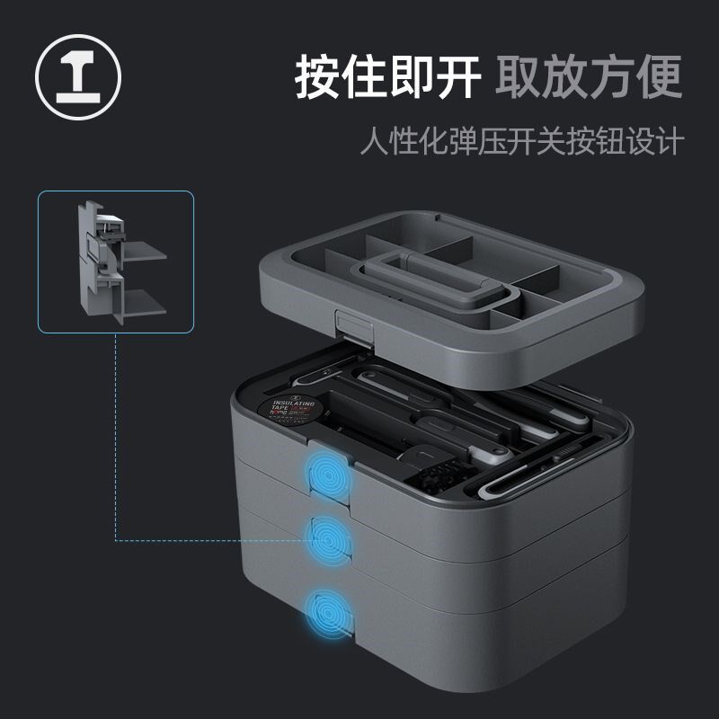 热销绿林能工盒子家用工具箱电动工具螺丝刀套装家庭五金多功能组