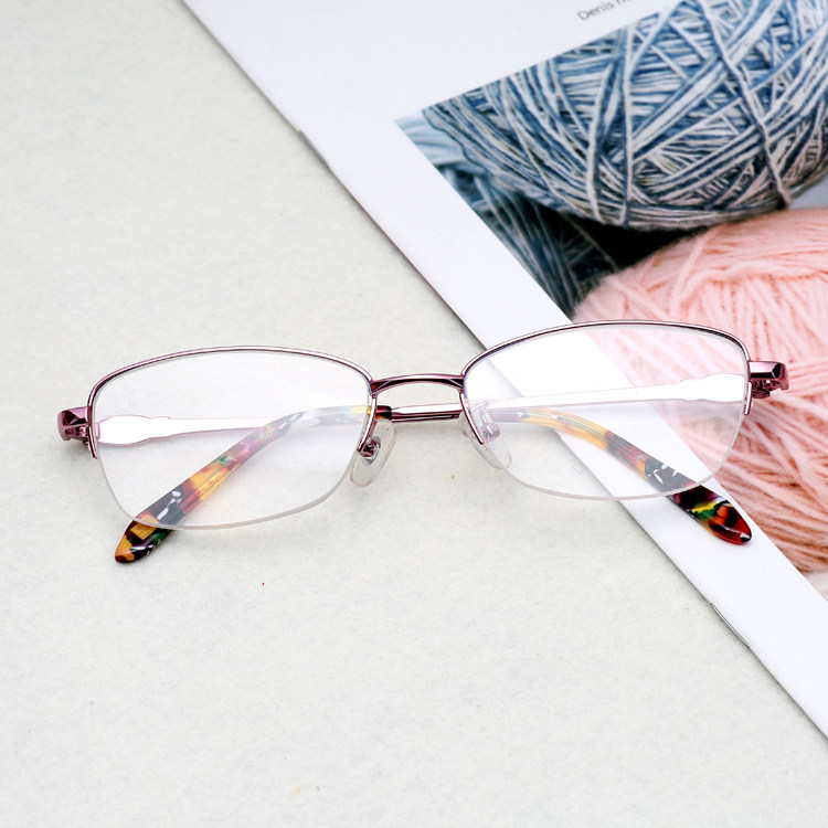 东海天然水晶石眼镜老花镜 白水晶半款女士老花镜 养目凉目养眼