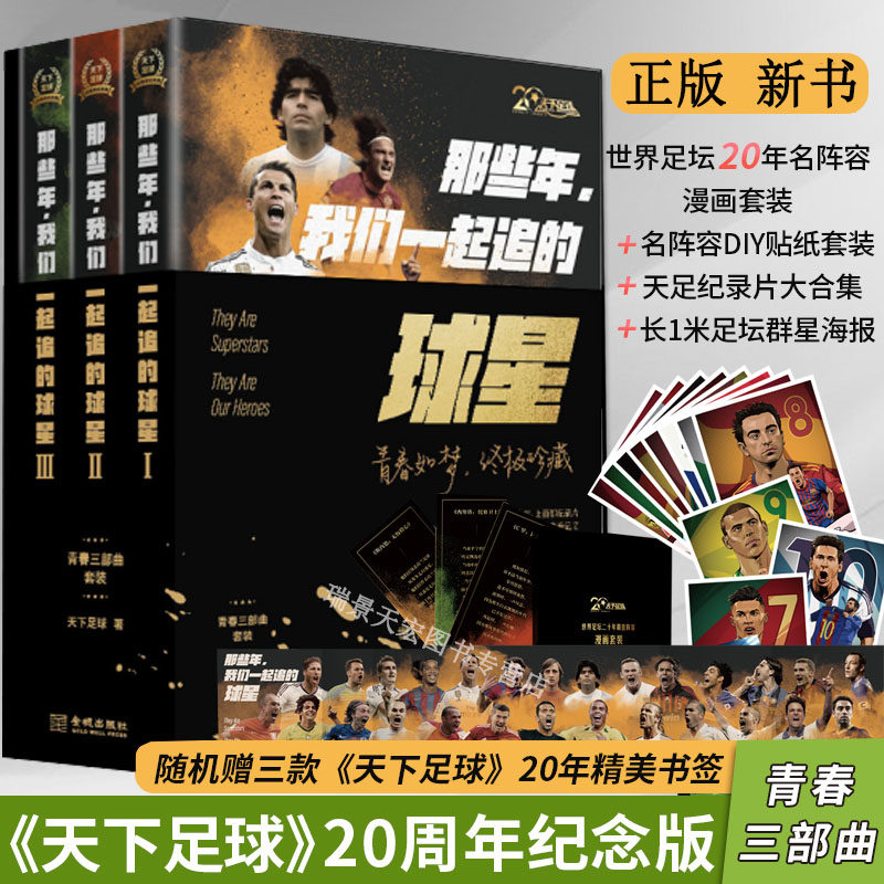 全3册那些年我们一起追的球星天下足球二十周年记录40位球星欧洲杯足球书籍星梅西自传梅西传奇卡卡c罗内马尔巴萨世界杯书画册2024