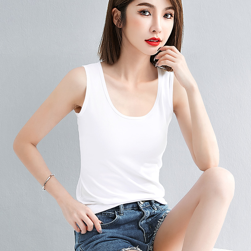 纯棉修身双U领吊带背心女内搭
