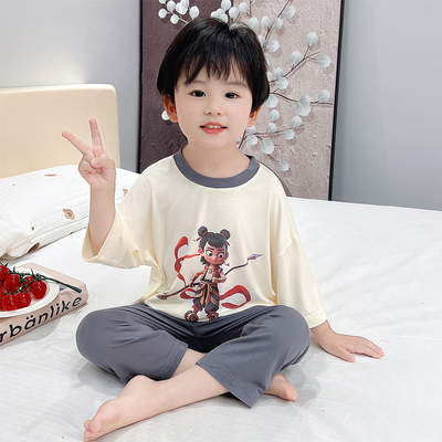 儿童夏季睡衣男孩家居服
