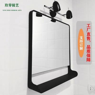 带置物架黑色木质卫生间梳妆台