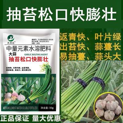 种大蒜抽苔松口剂抗病专用药膨大剂增产复合肥料葱姜蒜菌净干尖灵