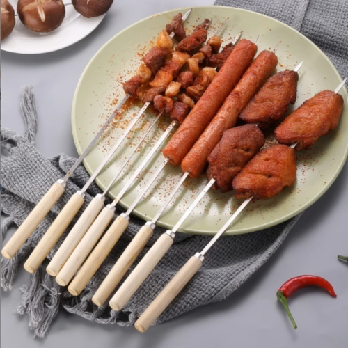 烧烤签子不锈钢扁签羊肉串烤肉粗铁签字烧烤工具全套用品穿串