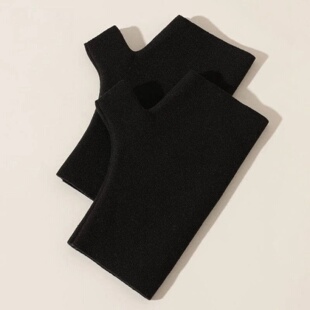 德绒保暖手套女冬季半指加绒加厚防寒孕妇月子漏指手套实用设计