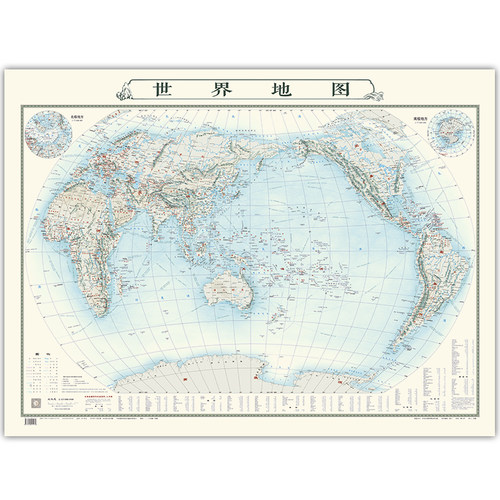 【出版社直发】世界地图 水墨版  世界政区 世界各国地形 水墨风格 山水画风格 创意地图 装饰地图 中国地图出版社