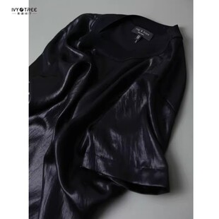 美国原！新型烫银面料，太特别！软硬兼具！圆领短袖T恤上衣女A4