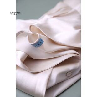 美国原!小资私宠!知性佳人!V领短袖真丝弹力软缎衬衫上衣女A2