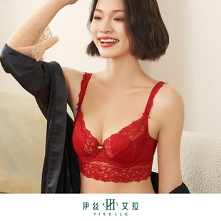 防露点胸罩bra 超薄蕾丝内衣女薄款 伊丝艾拉大胸显小文胸 秋冬新款