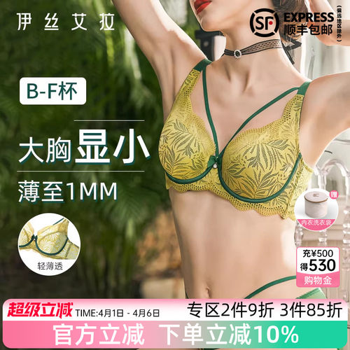 伊丝艾拉大胸显小超薄款文胸内衣