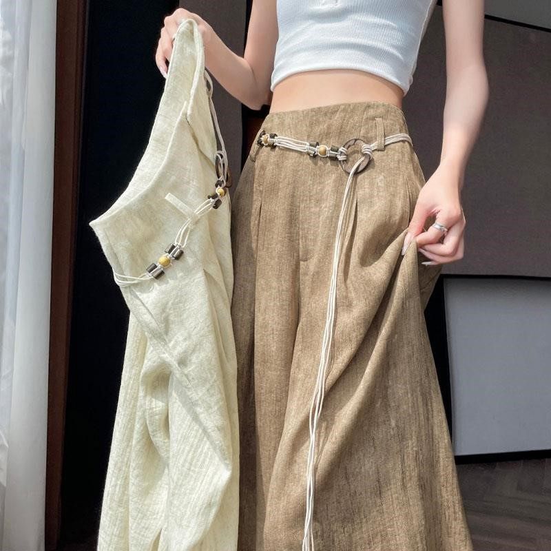 天丝亚麻西装阔腿裤女夏日轻薄款复古扎染印花裤子冰丝棉麻山本裤,个性定制/设计服务/DIY,工作服定制,淘宝优惠券,粉丝福利购,淘宝优惠卷