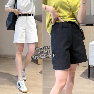 靓小靓 夏季万金油简约短裤 精修好版型长绒棉挺阔显瘦牛仔四分裤
