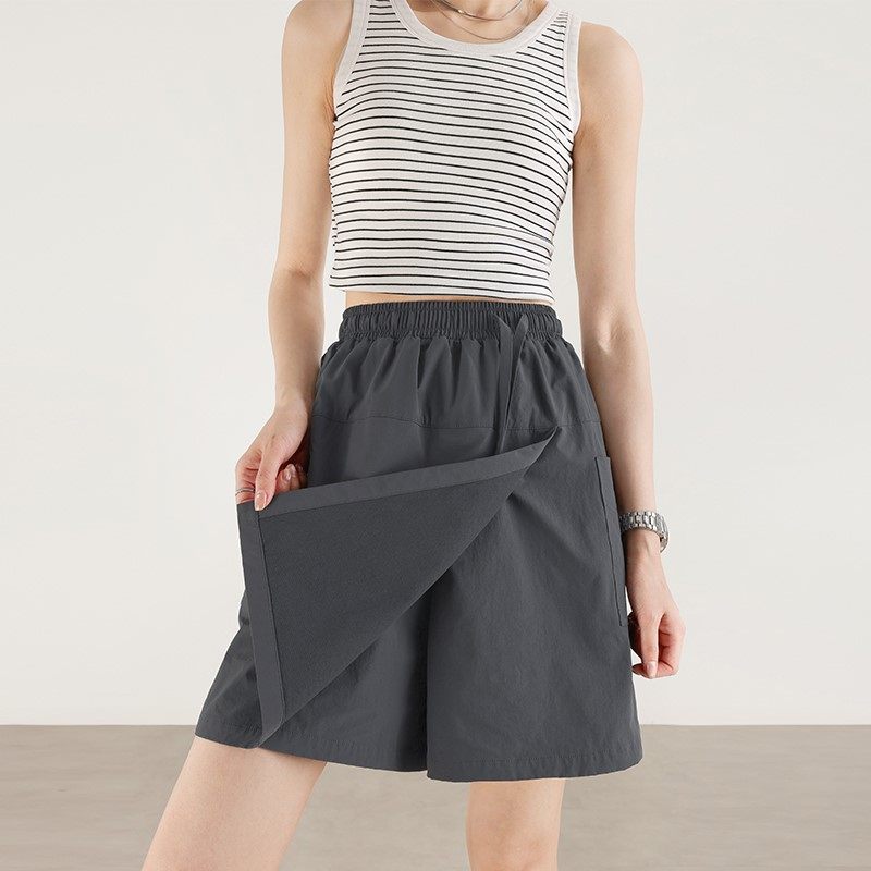 防晒半身工装裙裤女夏薄款假两件冰丝小个子短款a字美式五分短裤,个性定制/设计服务/DIY,工作服定制,淘宝优惠券,粉丝福利购,淘宝优惠卷