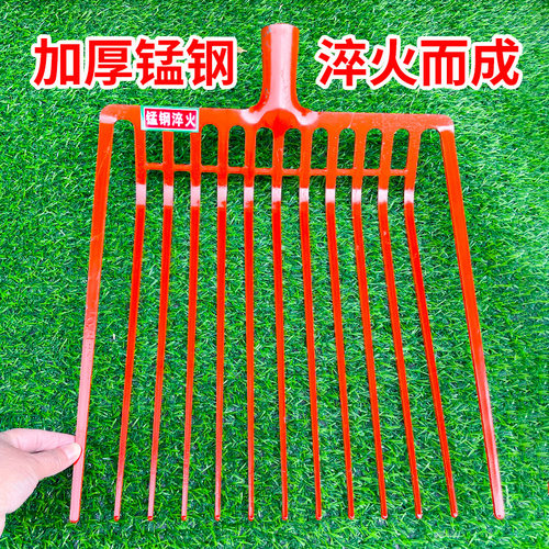 十齿钢叉农用翻地松土一体煤炭石渣铁叉子实心叉加厚垃圾叉牛粪叉