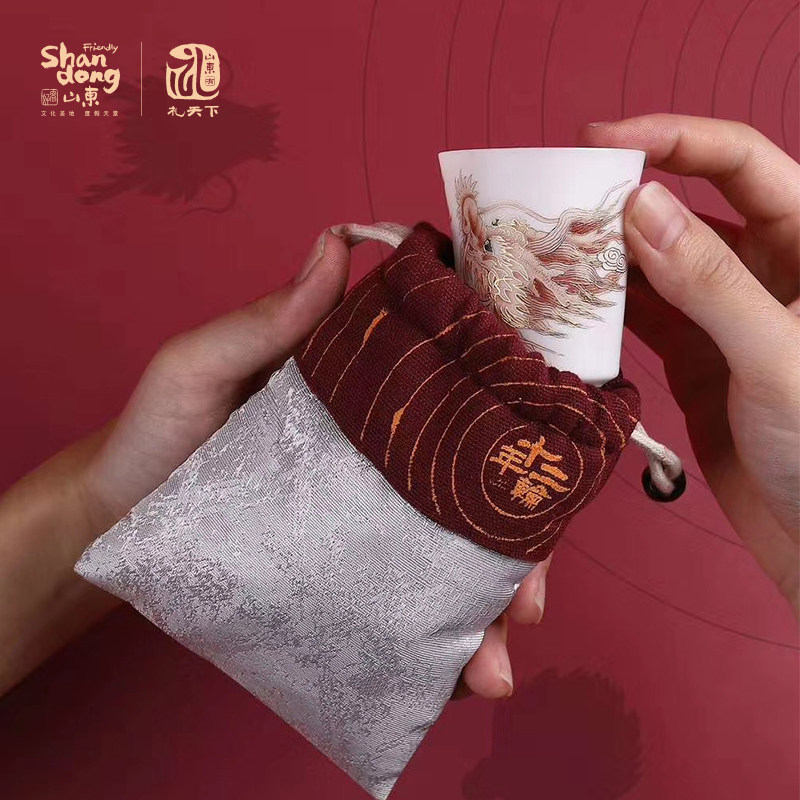 好客山东 淄博陶瓷十二年轮茶具小茶杯复古陶瓷品茗杯高端主人杯