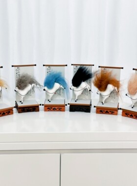 齐白石文创彩色潦草小马摆件