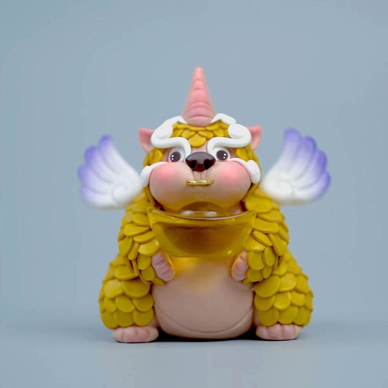 好客山东貔貅金宝宝立版手工泥塑