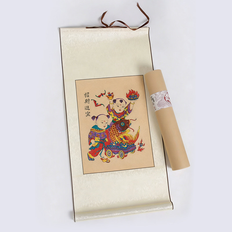 好客山东潍坊杨家埠木版年画画轴民俗工艺送朋友特色文化礼品