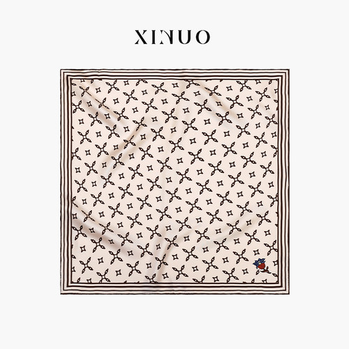 XINUO菱格旧梦100%桑蚕丝小方巾