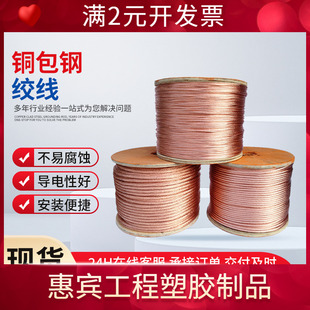 铜包钢绞线机场用防雷接地绞线铜覆钢绞线引下线镀铜绞线生产