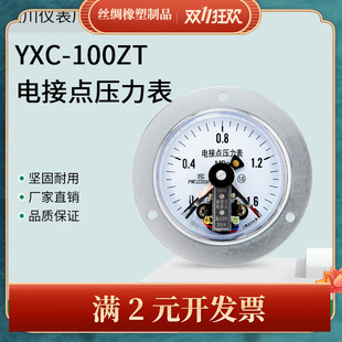 上海天川电接点压力表触点表 轴向带边磁助式 100ZT压力表卧式 YXC