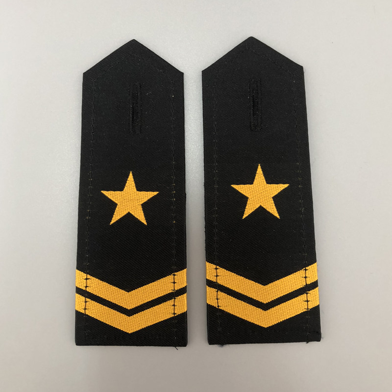 保安两杠一星肩章黄白两色肩牌2号硬肩章五 星肩章物业保安工作服
