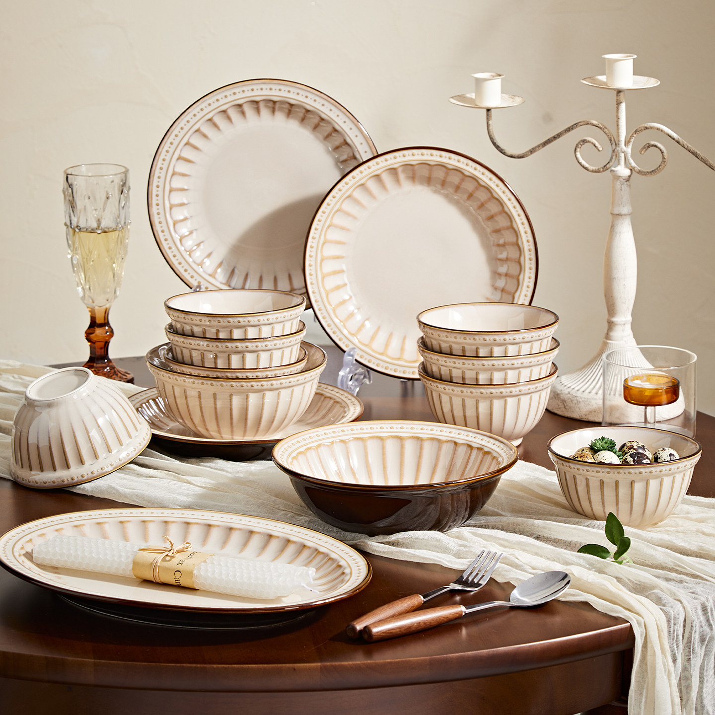 法式复古餐具浮雕餐具套装乔迁新居碗碟套装碗盘套装家用釉下彩碗,餐饮具,碗,淘宝优惠券,粉丝福利购,淘宝优惠卷