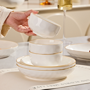 釉下彩陶瓷碗盘子碗碟餐具碗具家用吃饭碗菜盘碗筷 碗家用2025新款