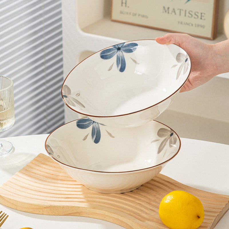 日式釉下彩汤碗陶瓷斗碗餐具2025新款大容量敞口大碗拉面碗斗笠碗,餐饮具,碗,淘宝优惠券,粉丝福利购,淘宝优惠卷