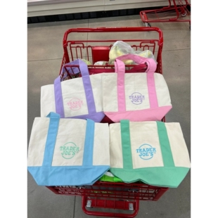 优选新款潮牌traderjoes时尚潮流帆布夏季清新托特包度假便捷包包