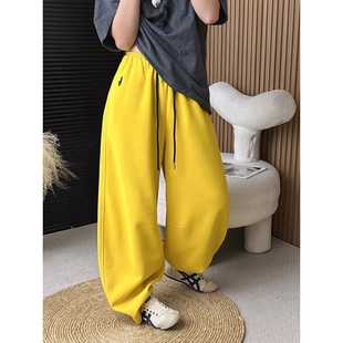 优选加绒加厚小马刺绣休闲裤 女秋冬季 新款 高腰宽松显瘦百搭阔腿裤