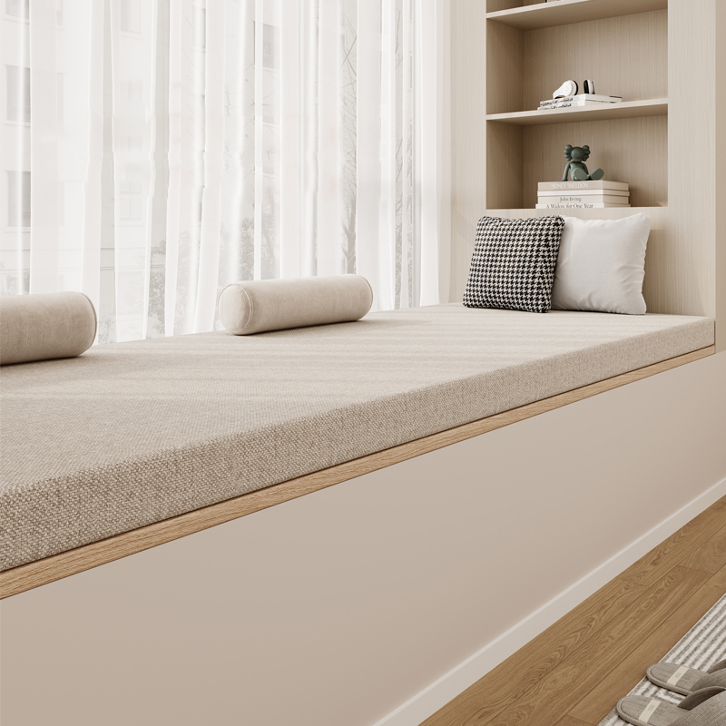 可拆洗亲肤四季棉麻飘窗垫窗台垫