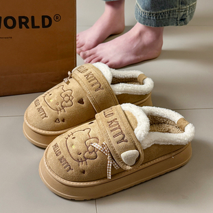hellokitty棉拖鞋女款2025新款秋冬外穿室内居家防滑保暖棉拖鞋女