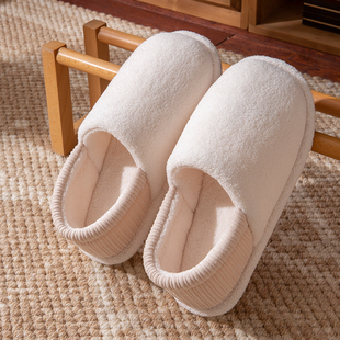 ECAC包跟厚底冬季棉拖鞋女2025新款高颜值防滑防臭家居拖鞋情侣款