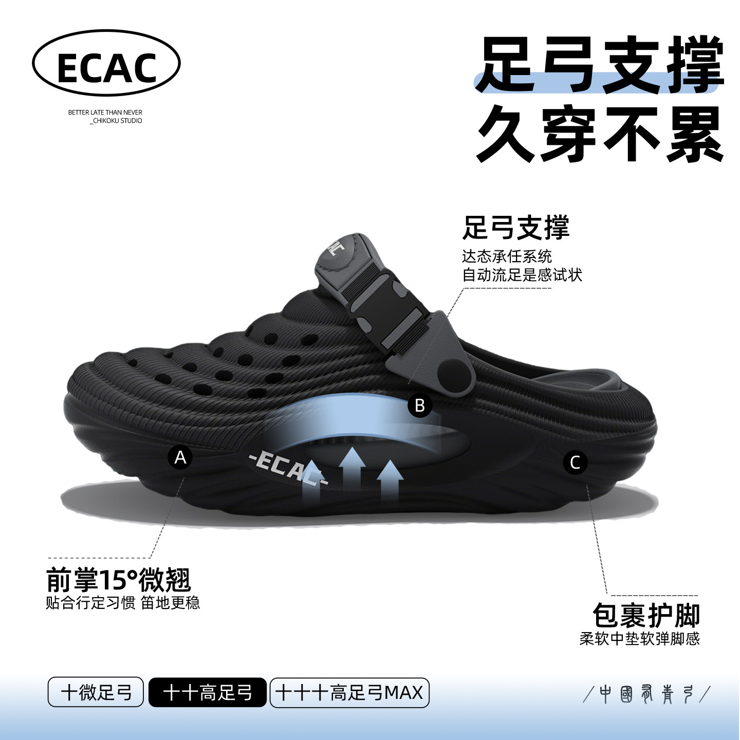 ECAC拖鞋男款防滑防臭外穿高质量图片