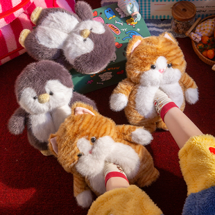 包跟保暖立体公仔棉鞋 冬季 女 女学生宿舍2025新款 金渐层猫咪棉拖鞋