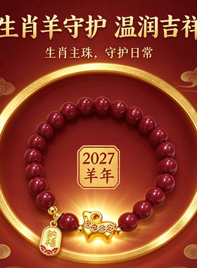 2027羊年本命年朱砂手链男女低含量紫金砂手饰新年送家人朋友礼物