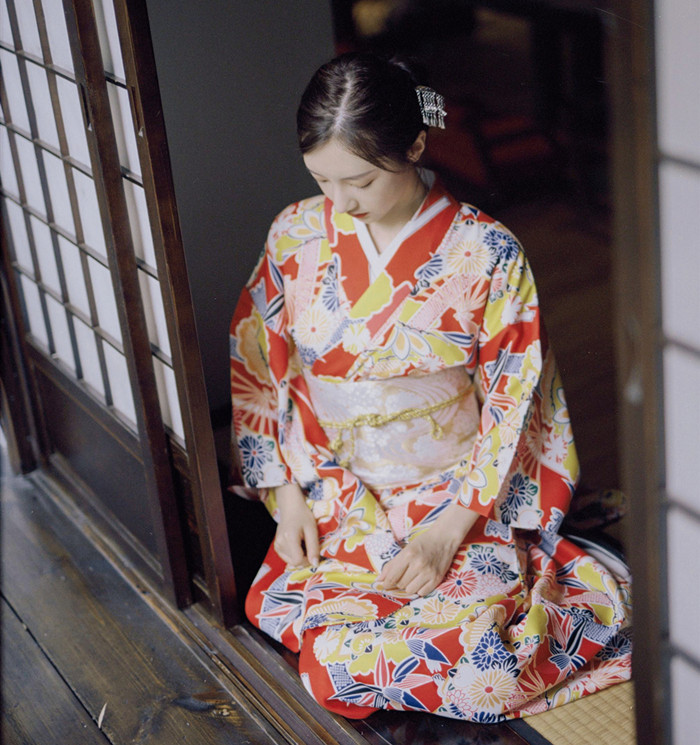 振袖和服 陇月夜原创 红色正装长袖传统日本大正风日式少女和服